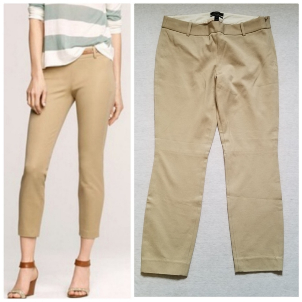 J. Crew Stretch Cropped Minnie Pant Tan Size 0